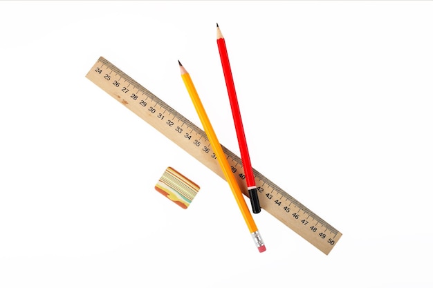 Stationery Ruler eraser and pencils