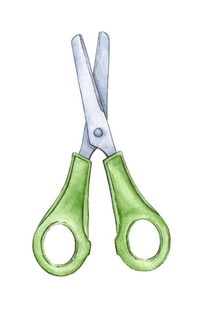 Stationery scissors watercolor