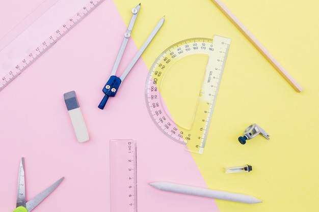 stationery set of drawing tools