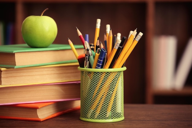 Stationery set for school on the table