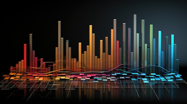 Statistic charts with data AI generated Image