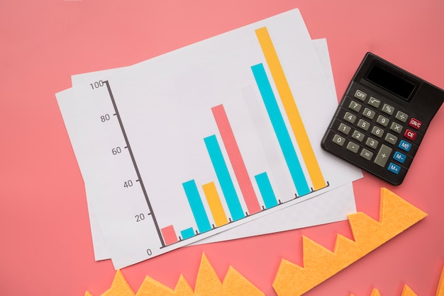 Photo statistic graphic with calculator