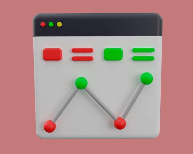 statistical analysis web icon 3d render.