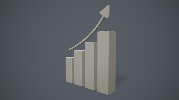 Фото Статистические столбцы для представления информации финансовые геометрические скачки на бирже 3drendering