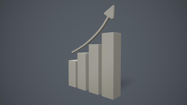 Photo statistical columns for information representation financial geometric jumps on the stock exchange 3drendering