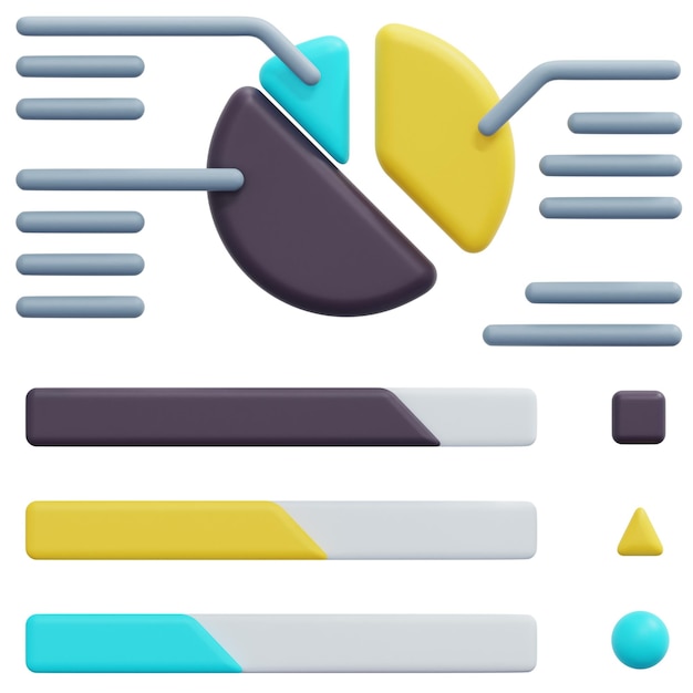 Photo statistics 3d render icon illustration