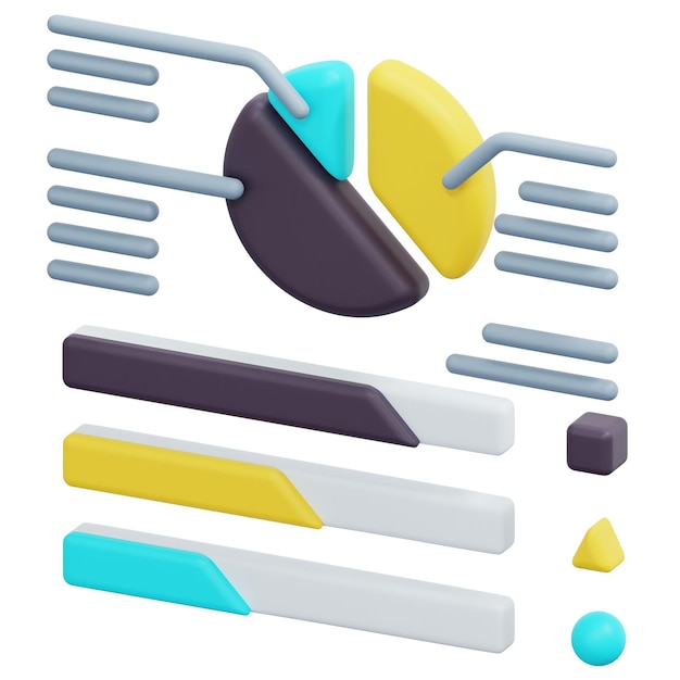 Photo statistics 3d render icon illustration