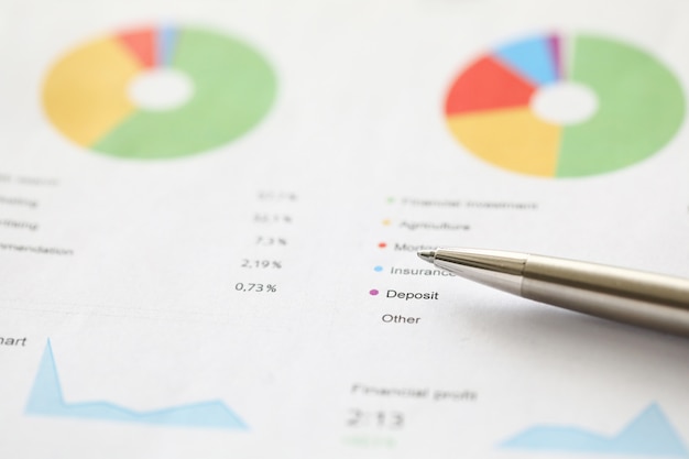 Photo statistics on desk in office