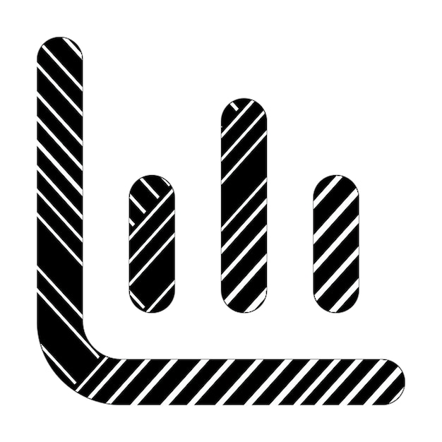 stats icon black white diagonal lines