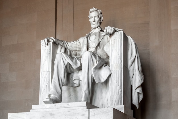 Foto statua di abraham lincoln, lincoln memorial, washington dc