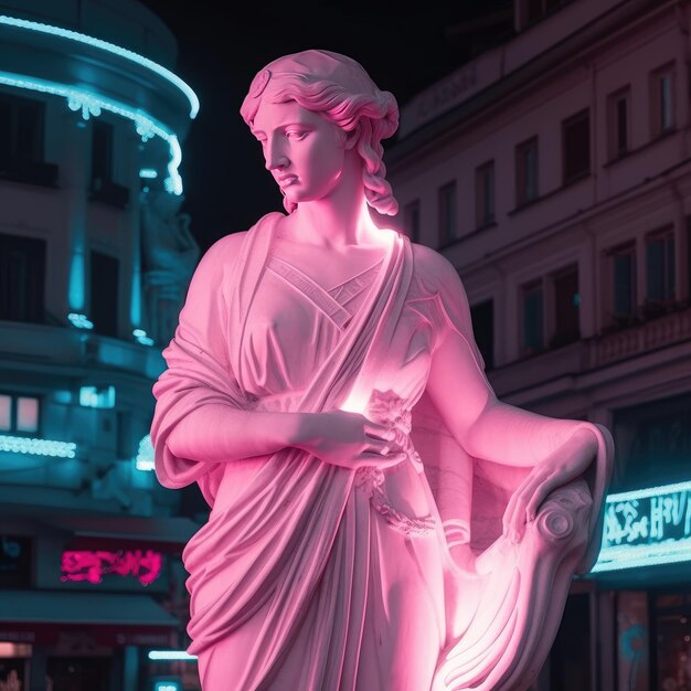 Foto statua di una donna dell'antichità in stile moderno ai generativa