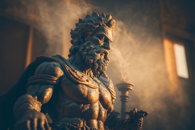 Photo statue of an ancient greek god, generated ai