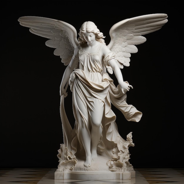 Статуя ангела с крестом на нем