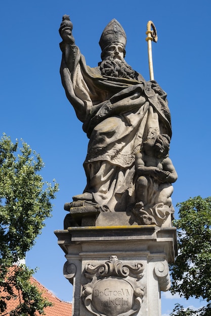 Statue of Augustine of Hippo Charles Bridge Prague