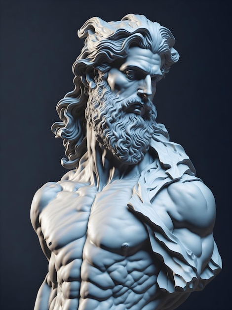 Foto una statua di un uomo barbuto con la barba.