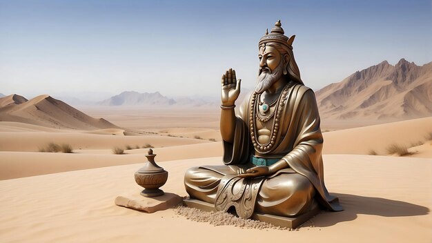 statue of buddha in the desert