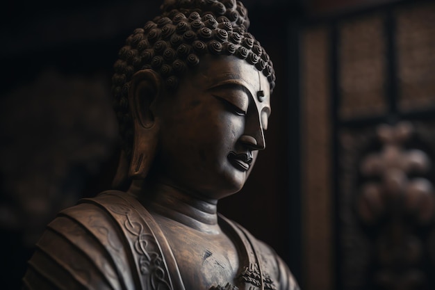 Photo statue of buddha in lotus position