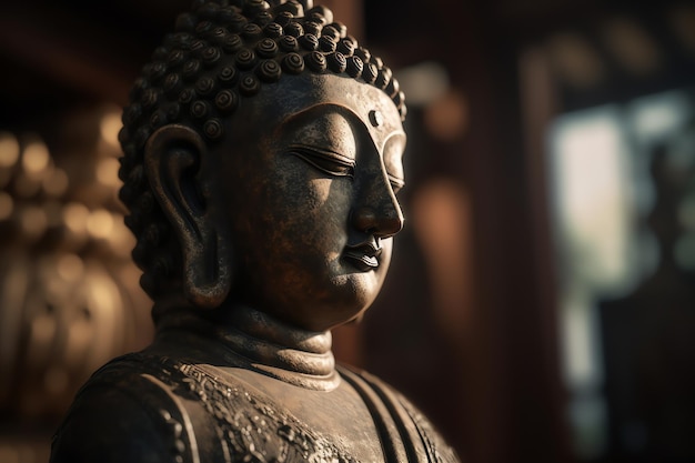 Statue of buddha in lotus position