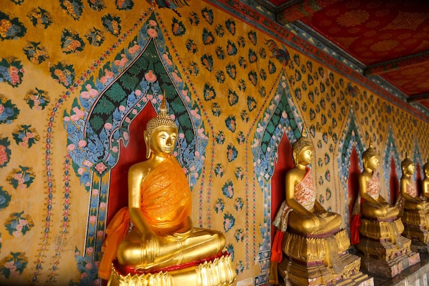 Statue of buddha in temple building