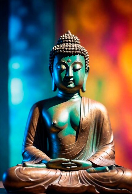 a statue of buddha with the word buddha on it