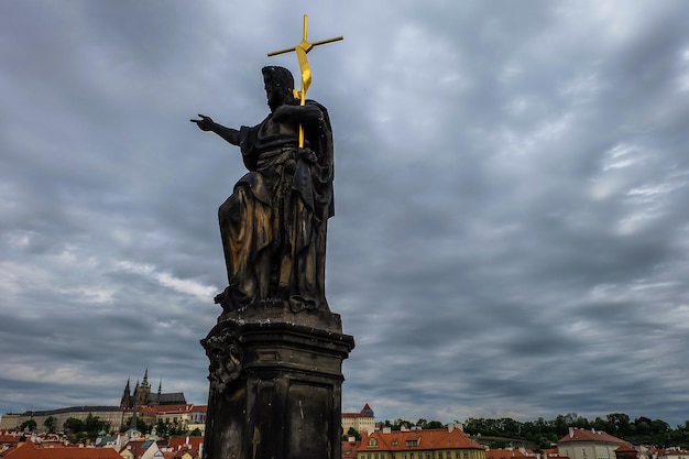 Statue on the Charles Bridge in Prague