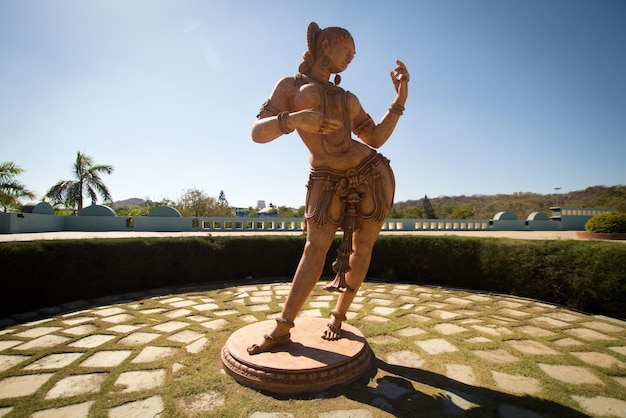 Statue of dancing woman in traditional Indian style at Ramoji Film city near Hyderabad, Telengana, I