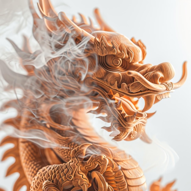 Statue of Dragon Emitting Smoke