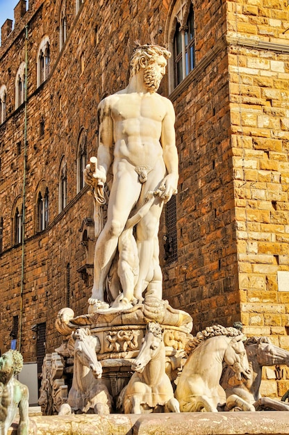 Statue in Florence city in Italy Europe