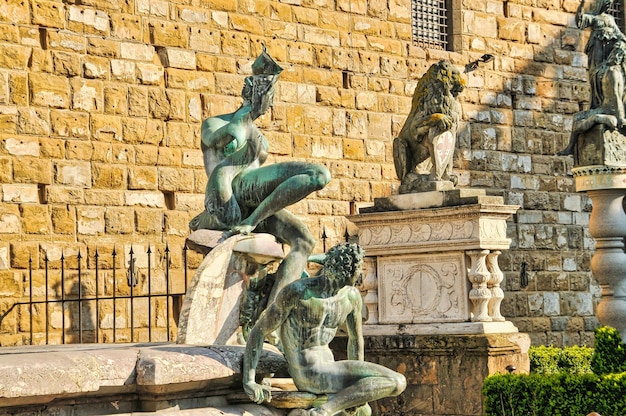 Statue in Florence city in Italy Europe