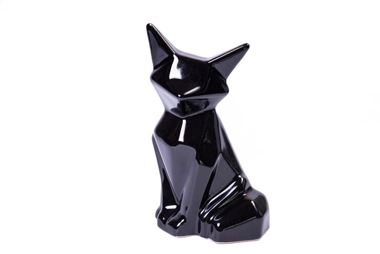 Statue of fox fox sculpture black