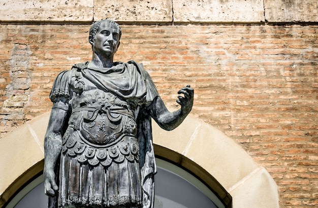 Statue of Gaius Julius Caesar in Rimini - Italy