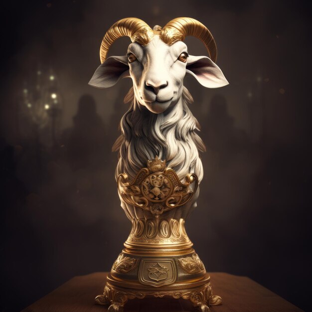 a statue of a goat