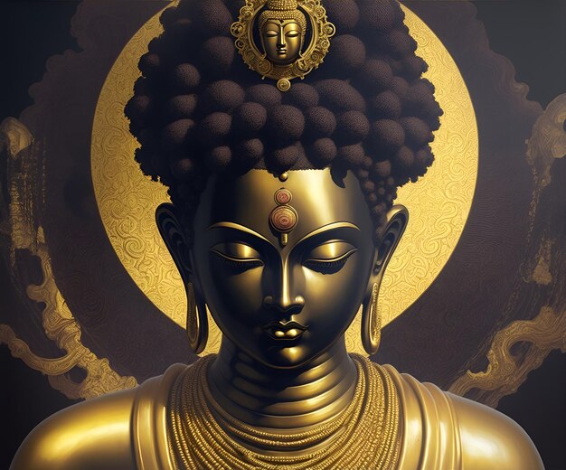 Statue of God Buddha Illustration created using artificial intelligence