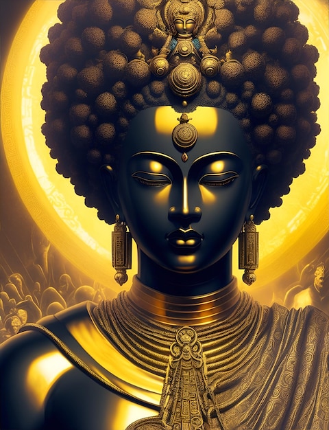 Foto statua di dio buddha illustrazione creata utilizzando l'intelligenza artificiale