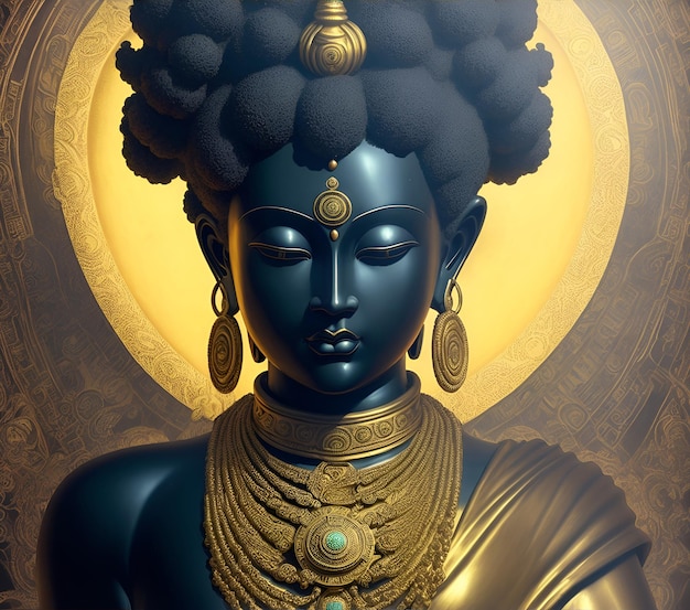 Statue of God Buddha Illustration created using artificial intelligence