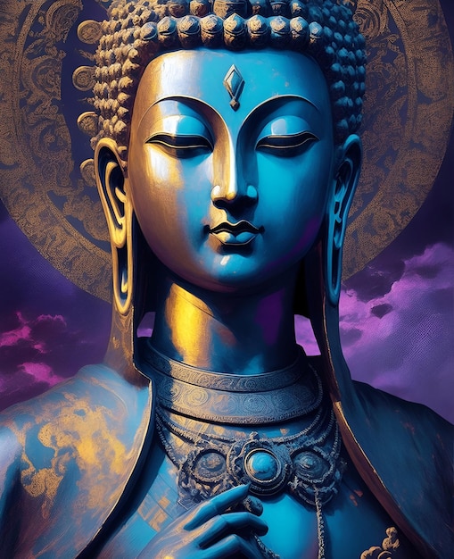 Photo statue of god buddha illustration created using artificial intelligence