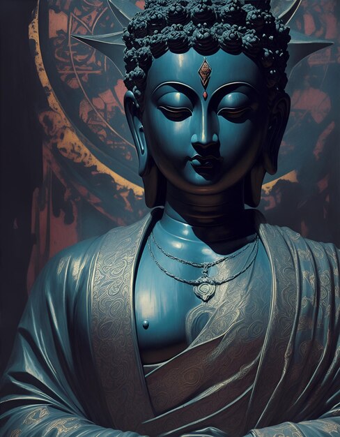 Foto statua di dio buddha illustrazione creata utilizzando l'intelligenza artificiale