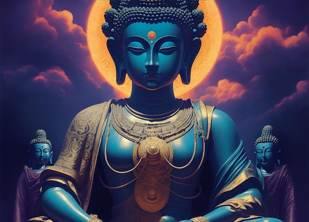 Statue of God Buddha Illustration created using artificial intelligence