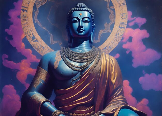 Photo statue of god buddha illustration created using artificial intelligence