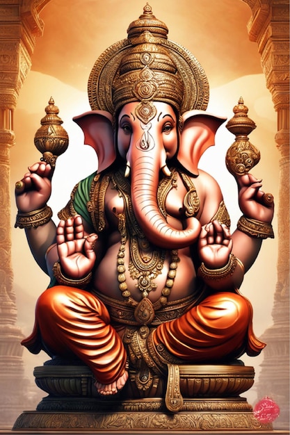 Statue of god Ganesha image illustration