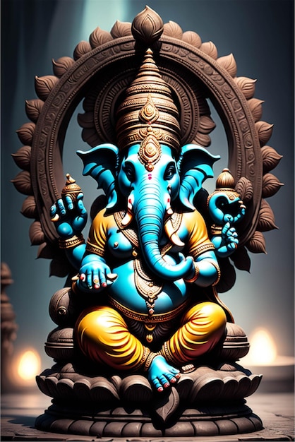 Statue of god Ganesha image illustration