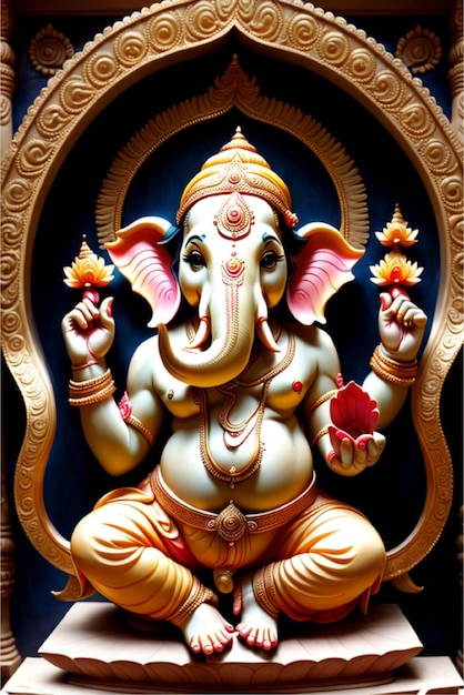 Statue of god Ganesha image illustration