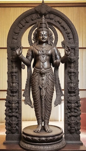 a statue of a god with a head and hands on the front