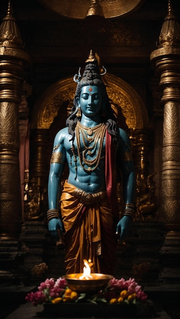 A statue of good shiva in temple