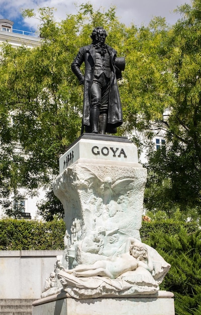 Statue of Goya outside Prado Museum Madrid