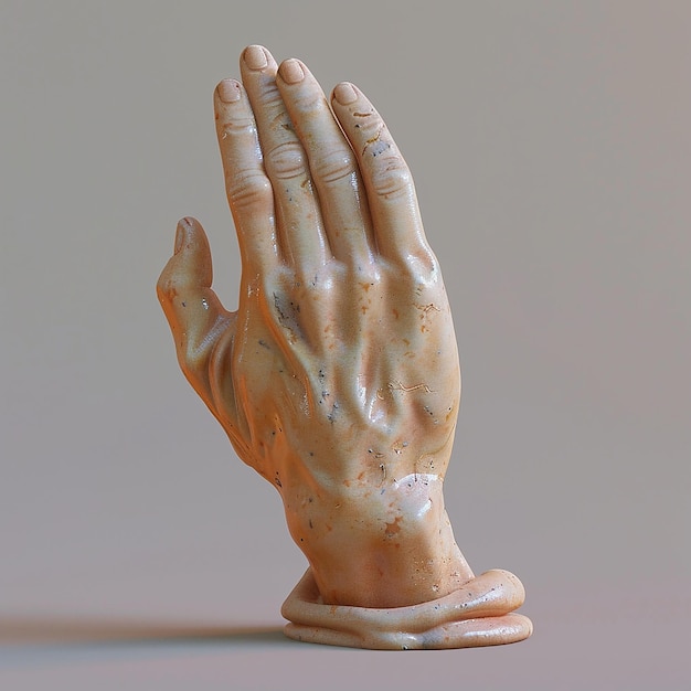 a statue of a hand with the word quot hand quot on it