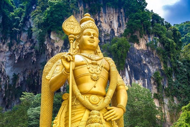 Statue of hindu god Murugan at Batu cave in Kuala Lumpur, Malaysia