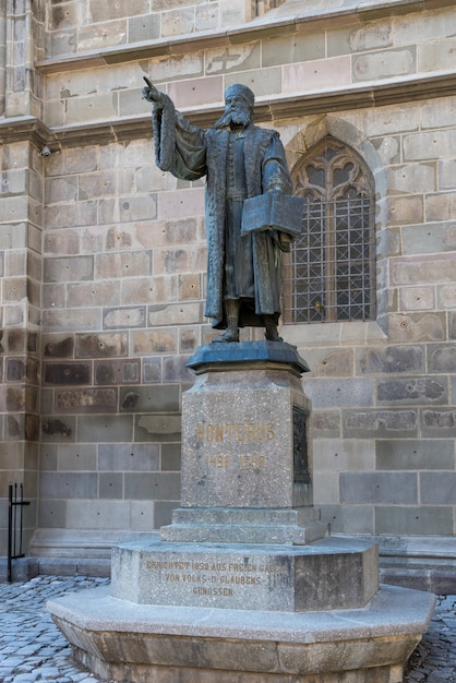 Statue of Honterus in Brasov Transylvania Romania