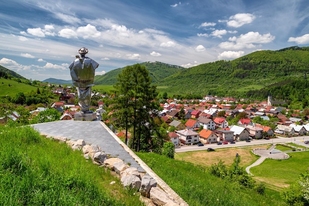 The statue of Juraj Janosik in terchova Slovakia