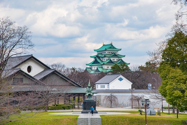 Photo statue of kiyomasa kato at nagoya castle.